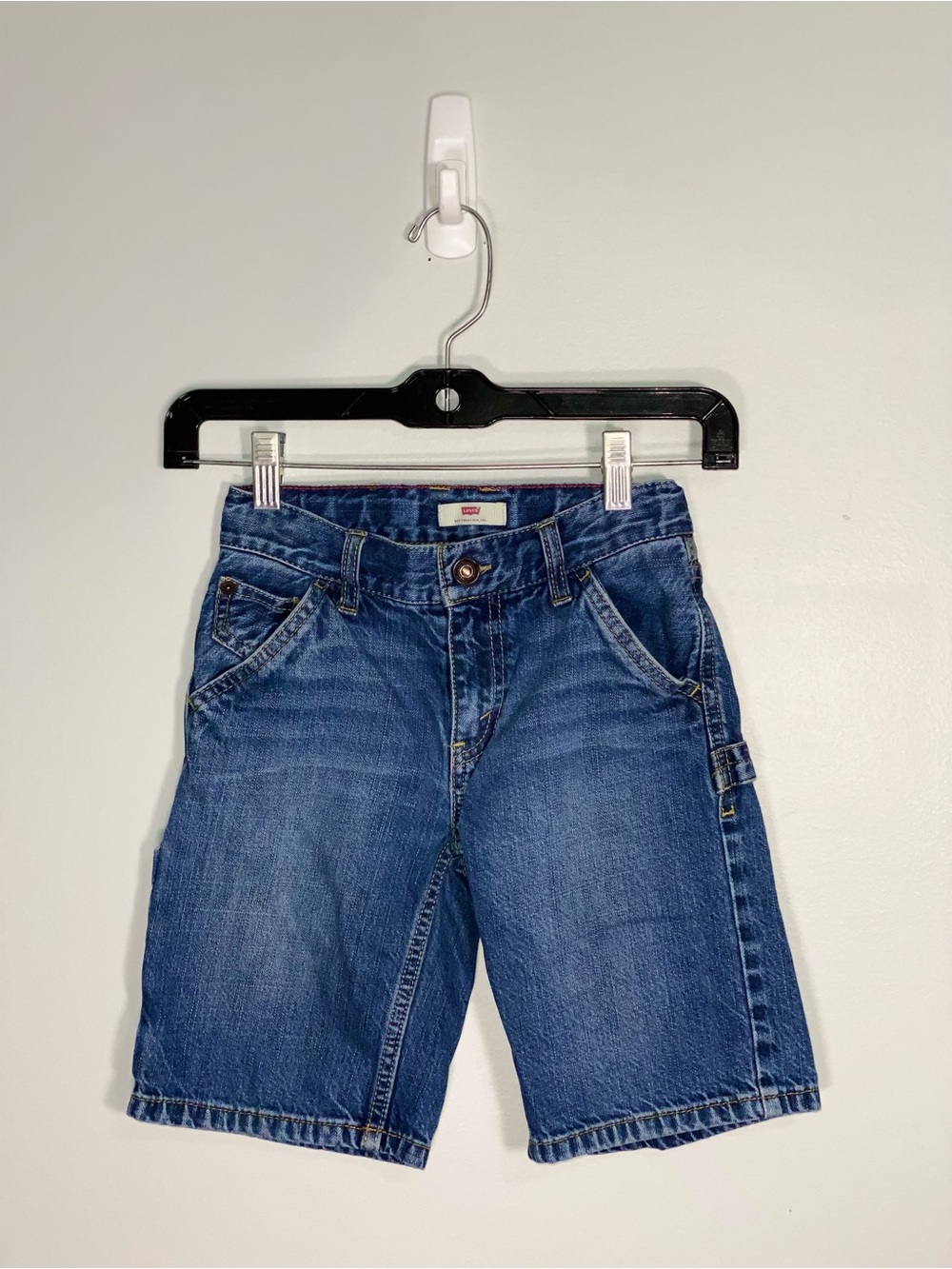 Levi's Light Blue Denim Shorts with Yellow Stitching